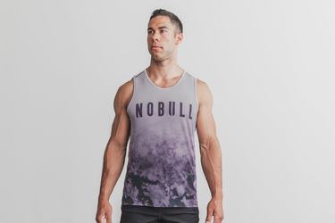 Nobull Dip-Dye Men's Tank Tops Purple | Australia (OP2617)